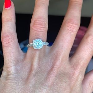 aquamarine stone sterling silver size 6